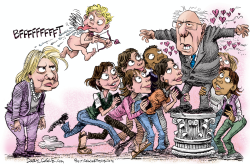 BERNIE AND HILLARY VALENTINE by Daryl Cagle