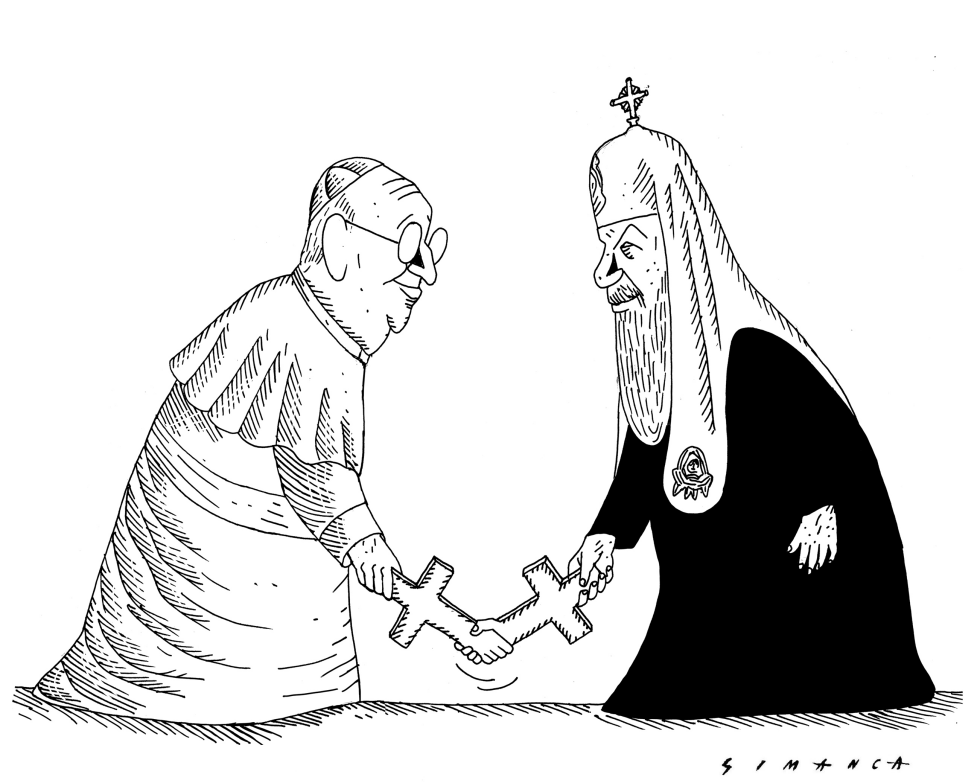  POPE FRANCIS AND PATRIARCH KIRILL by Osmani Simanca