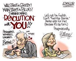 CLINTON AND SANDERS VALENTINES by John Cole