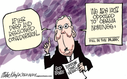 MCCONNELL VS OBAMA NOMINEE by Mike Keefe