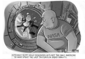 DONALD TRUMP CAMPAIGNS IN ZERO GRAVITY by RJ Matson