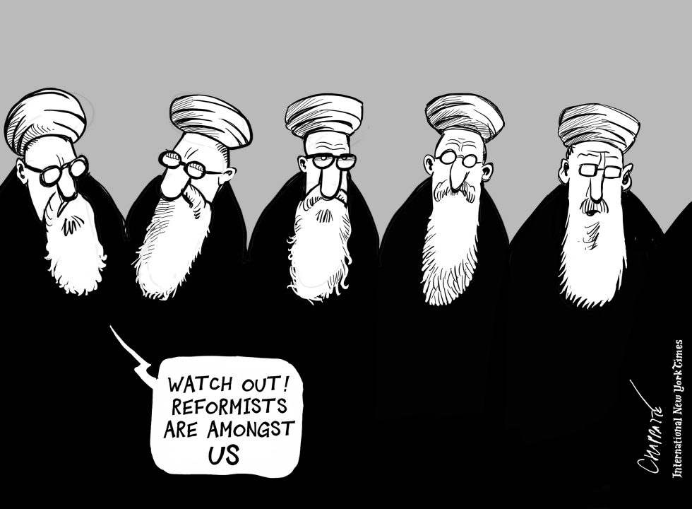  HARD-LINERS LOOSE GROUND IN IRANIAN ELECTIONS by Patrick Chappatte