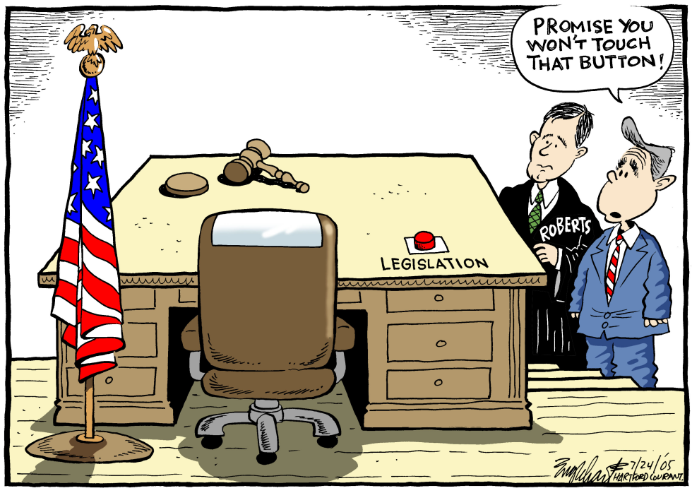  BUSH AND ROBERTS by Bob Englehart