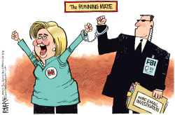 HILLARY RUNNING MATE by Rick McKee