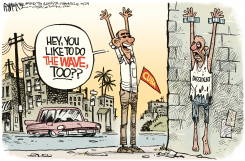 OBAMA CUBA WAVE by Rick McKee