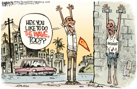 OBAMA CUBA WAVE by Rick McKee