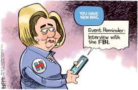 HILLARY EMAIL REMINDER by Rick McKee