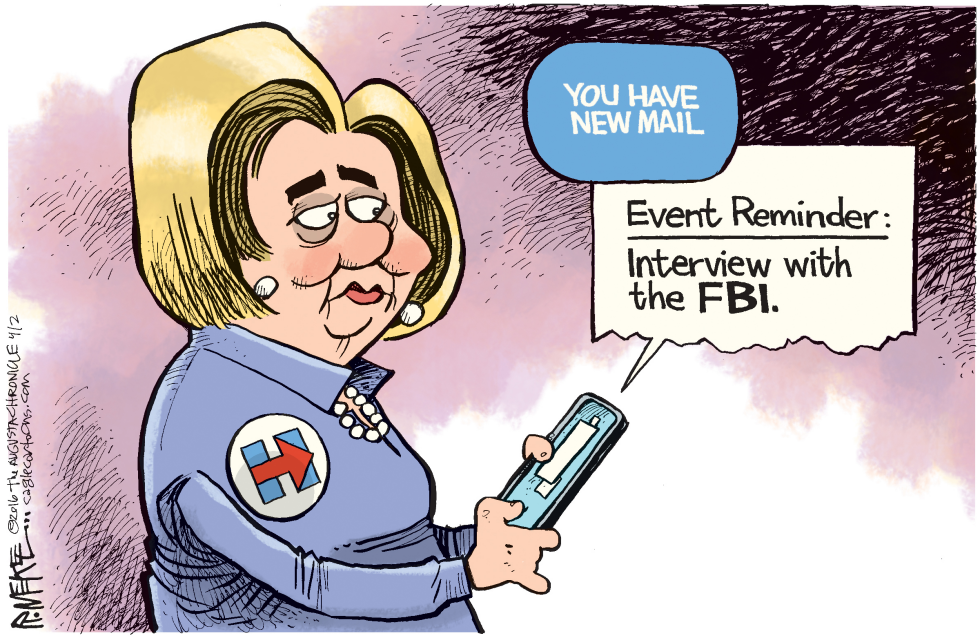  HILLARY EMAIL REMINDER by Rick McKee