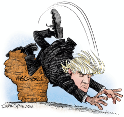 WISCONSIN TRIPS UP TRUMP by Daryl Cagle