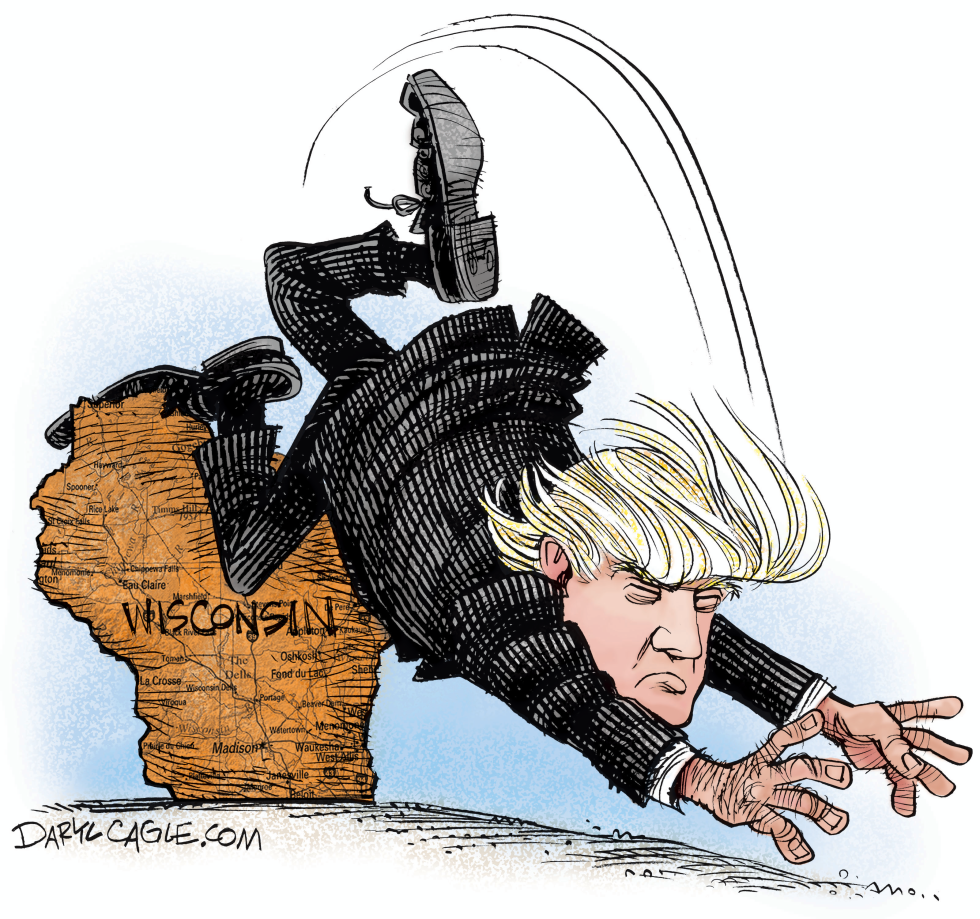  WISCONSIN TRIPS UP TRUMP by Daryl Cagle