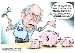 BERNIE AND BIG BANKS by Dave Granlund