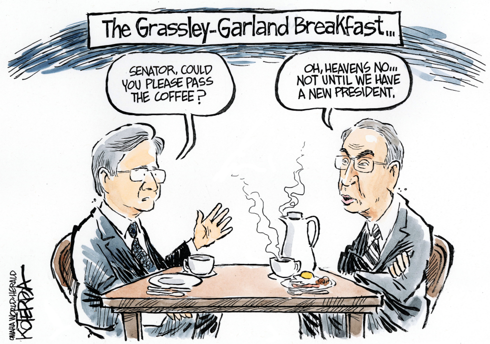  GRASSLEY GARLAND BREAKFAST by Jeff Koterba