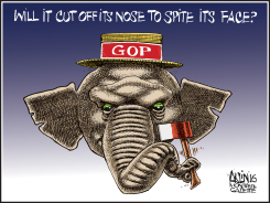 GOP CUTS OFF ITS NOSE… by Aislin