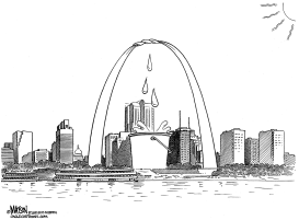 ST.LOUIS ARCH IS WRUNG OUT IN HEAT WAVE by RJ Matson