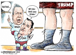 CRUZ AND KASICH TEAM by Dave Granlund