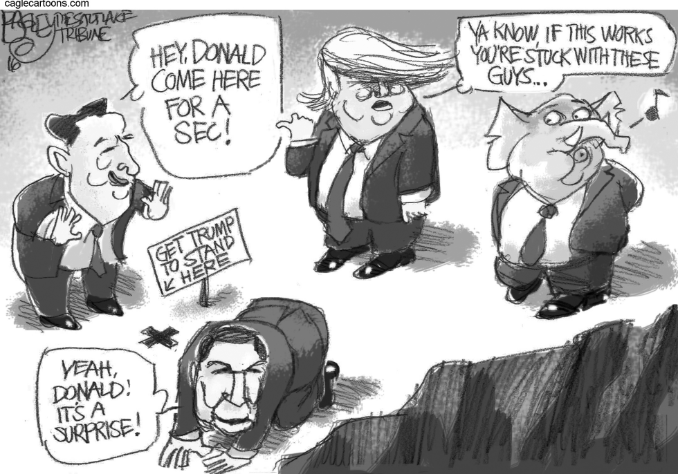  TRIPPING UP TRUMP by Pat Bagley