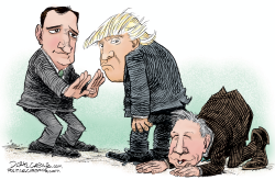 CRUZ AND KASICH COLLUDE AGAINST TRUMP by Daryl Cagle