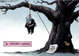 SUSPENDED CAMPAIGN by Nate Beeler