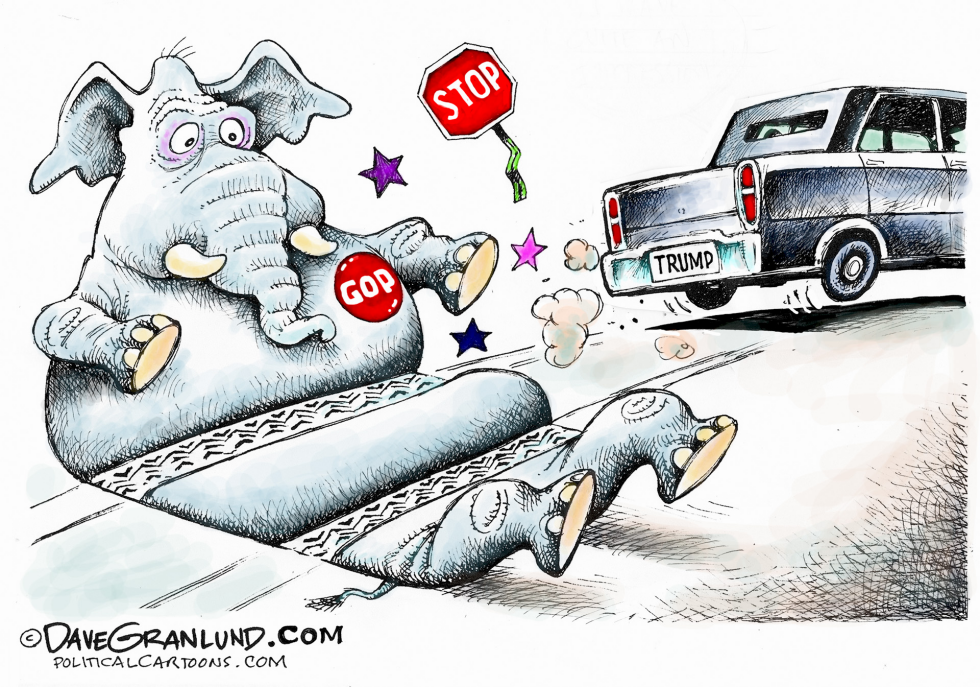  TRUMP RUNS OVER GOP by Dave Granlund