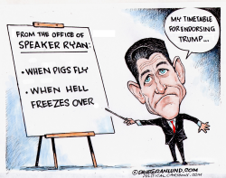 SPEAKER RYAN ON TRUMP by Dave Granlund