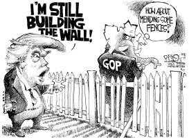 TRUMP MENDING FENCES by John Darkow