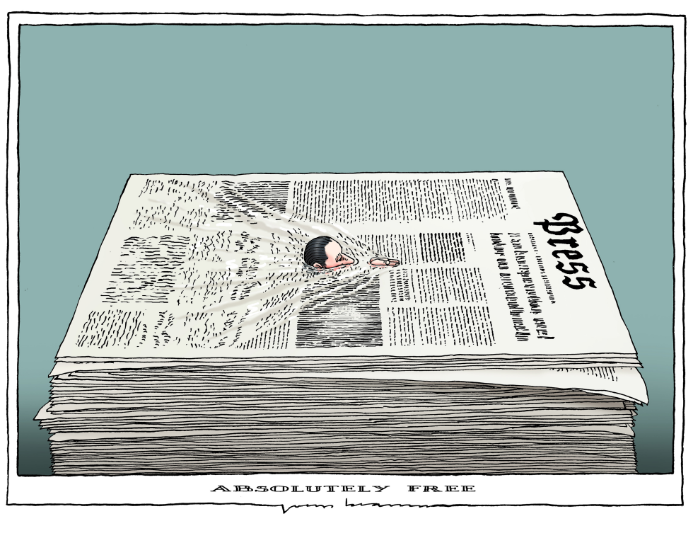  SWIMMING THROUGH AN ABSOLUTELY FREE PRESS by Joep Bertrams