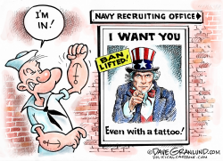 NAVY AND TATTOOS by Dave Granlund