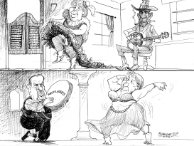 DANCING ANGELA MERKEL, BARACK OBAMA, RECEP ERDOGAN by Petar Pismestrovic