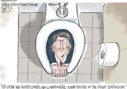 BATHROOM MONITOR by Pat Bagley