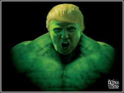 DONAL TRUMP AS THE ANGRY INCREDIBLE HULK by Aislin