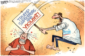 BERNIE VIOLENCE by Rick McKee