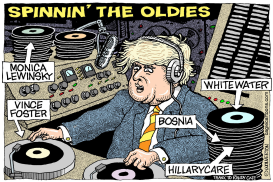 TRUMP SPINS HILLARY HISTORY by Wolverton