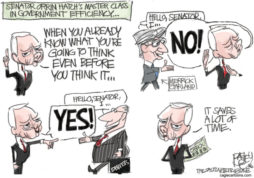  ORACULAR ORRIN HATCH by Pat Bagley