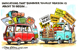 ROAD REPAIRS AND SUMMER TRAVEL by Dave Granlund