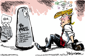 TRUMP AND THE PRESS  by Milt Priggee