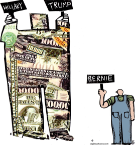 HILLARY TRUMP AND BERNIE by Randall Enos