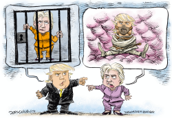 CLINTON AND TRUMP INSULTS by Daryl Cagle