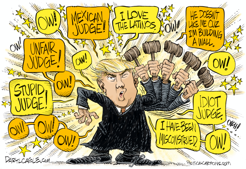  TRUMP AND THE JUDGE by Daryl Cagle