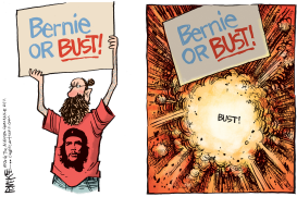 BERNIE OR BUST by Rick McKee