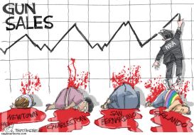 CLIMBING GUN SALES by Pat Bagley