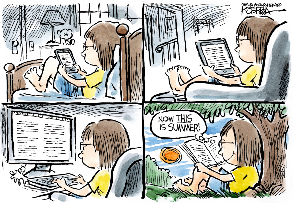  SUMMERTIME READING by Jeff Koterba