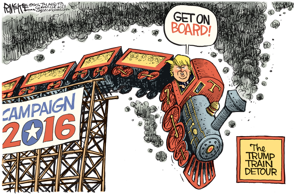  TRUMP TRAIN DETOUR by Rick McKee