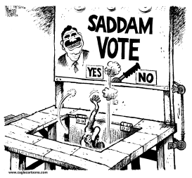 SADDAM VOTING MACHINE by Mike Lane