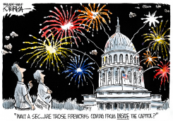 FIREWORKS INSIDE THE CAPITOL by Jeff Koterba