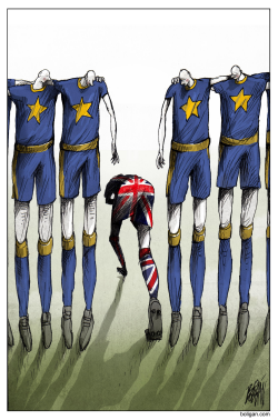 BREXIT SOCCER by Angel Boligan