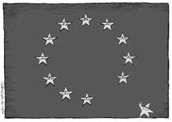 BANDERA BREXIT EN LA UE-FUERA by Daryl Cagle