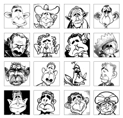 BUSH FACES BY VARIOUS ARTISTS by Daryl Cagle