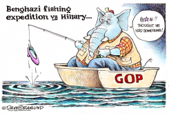 BENGHAZI FISHING VS HILLARY by Dave Granlund