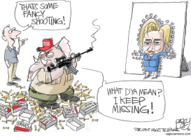 GUNNING FOR HILLARY by Pat Bagley