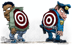 POLICE AND BLACK FOLKS ARE TARGETS by Daryl Cagle